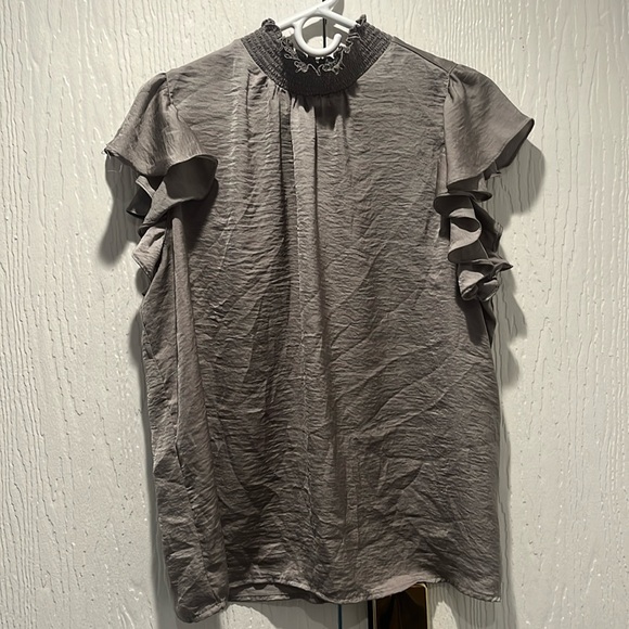 Alex and Lily blouse light gray turtle neck - silk finish - Picture 1 of 2